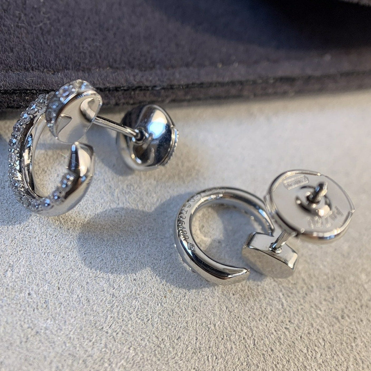 CARTIER JUSTE EARRINGS SILVER DIAMONDS