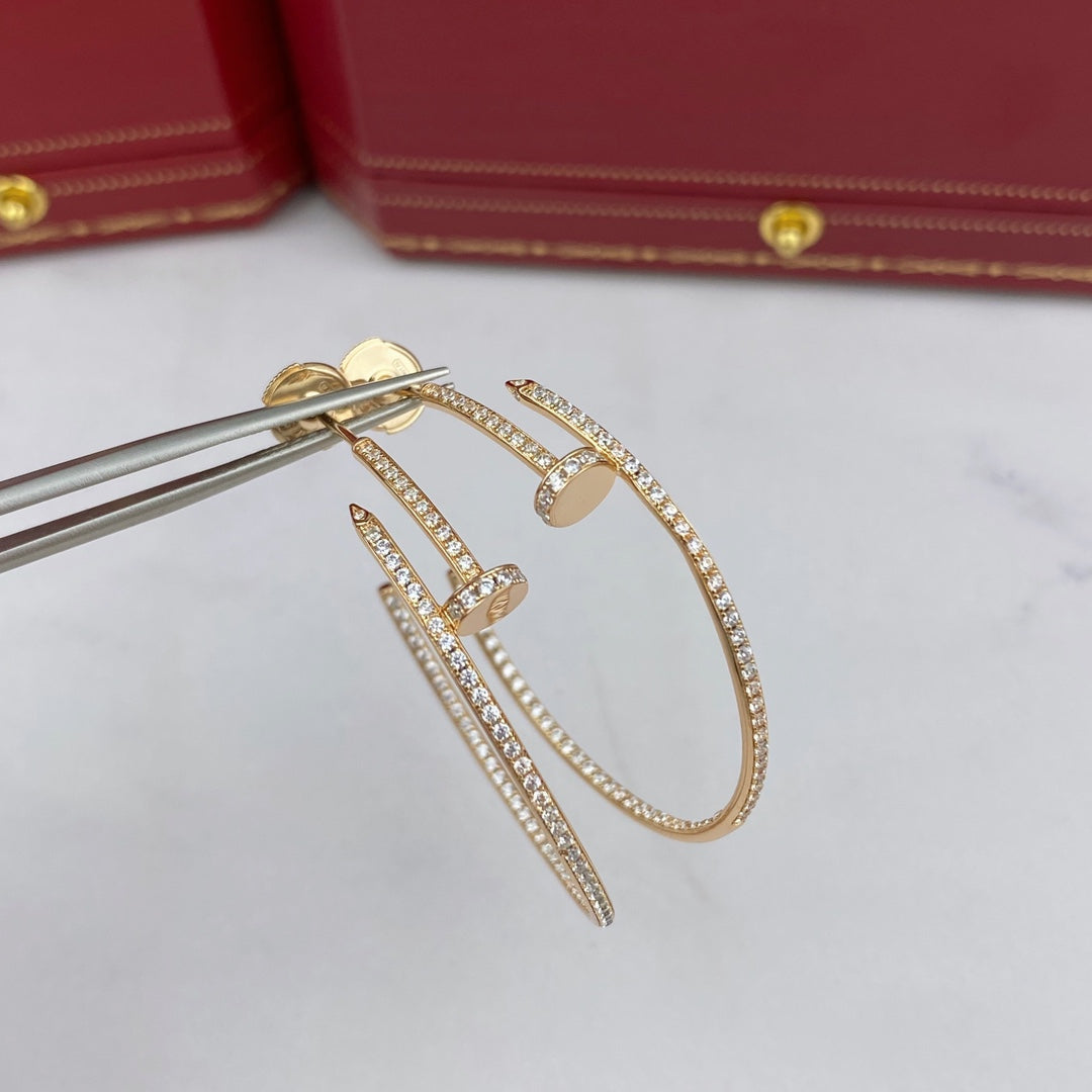 CARTIER JUSTE EARRINGS FULL DIAMONDS 1.8MM