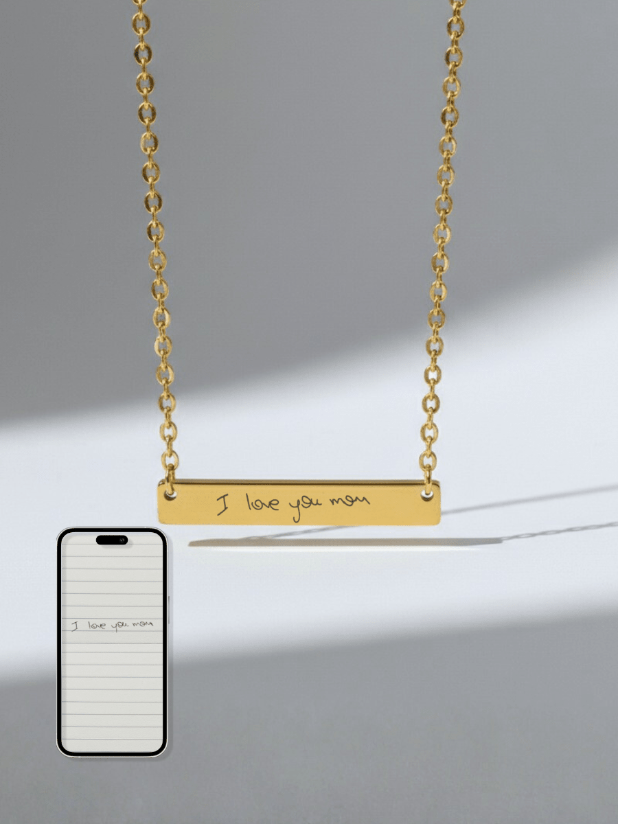 Mom Custom Engraved Text Bar Necklace