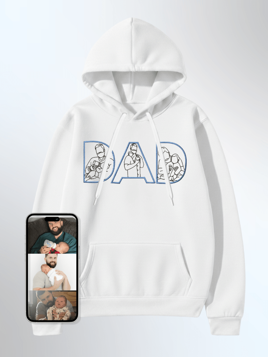 Dad Custom Embroidered Photo Hoodie