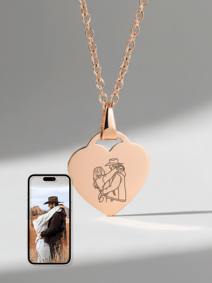 Soulmate Custom Engraved Photo Heart Necklace