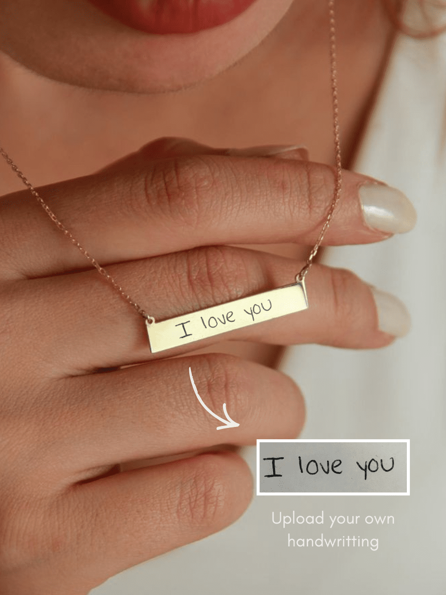 Soulmate Custom Engraved Text Bar Necklace