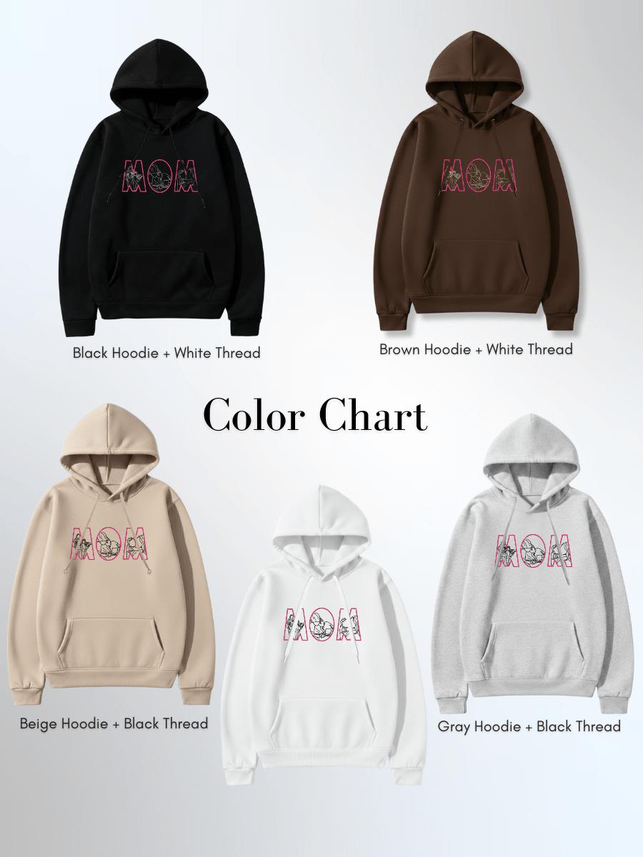Mom Custom Embroidered Photo Hoodie