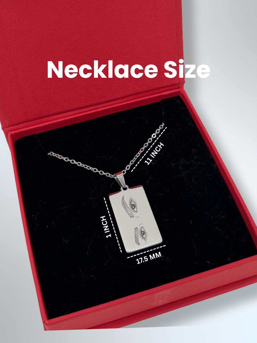 Eye Custom Engraved Photo Tag Necklace