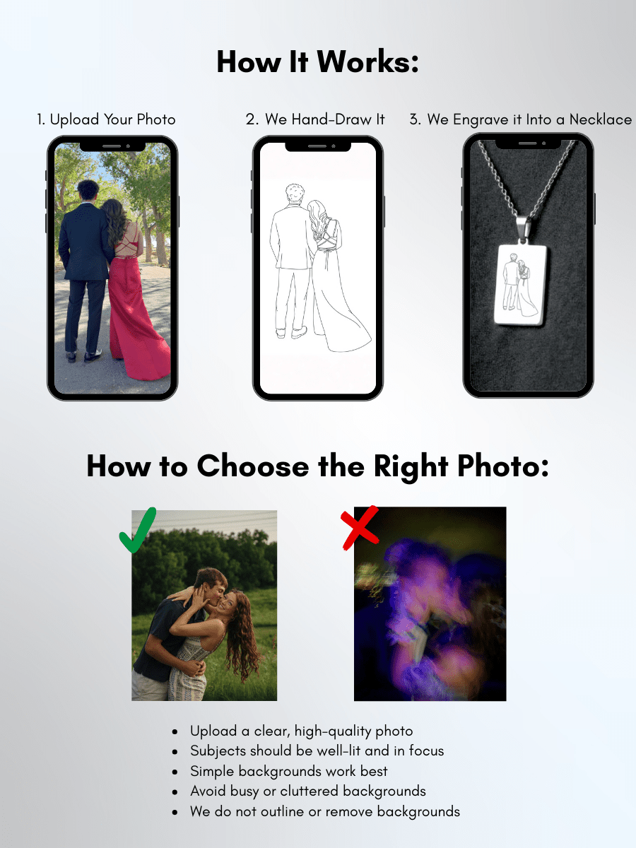 Soulmate Custom Engraved Photo Tag Necklace