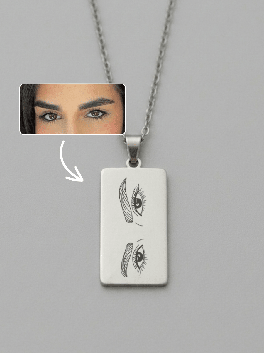 Eye Custom Engraved Photo Tag Necklace