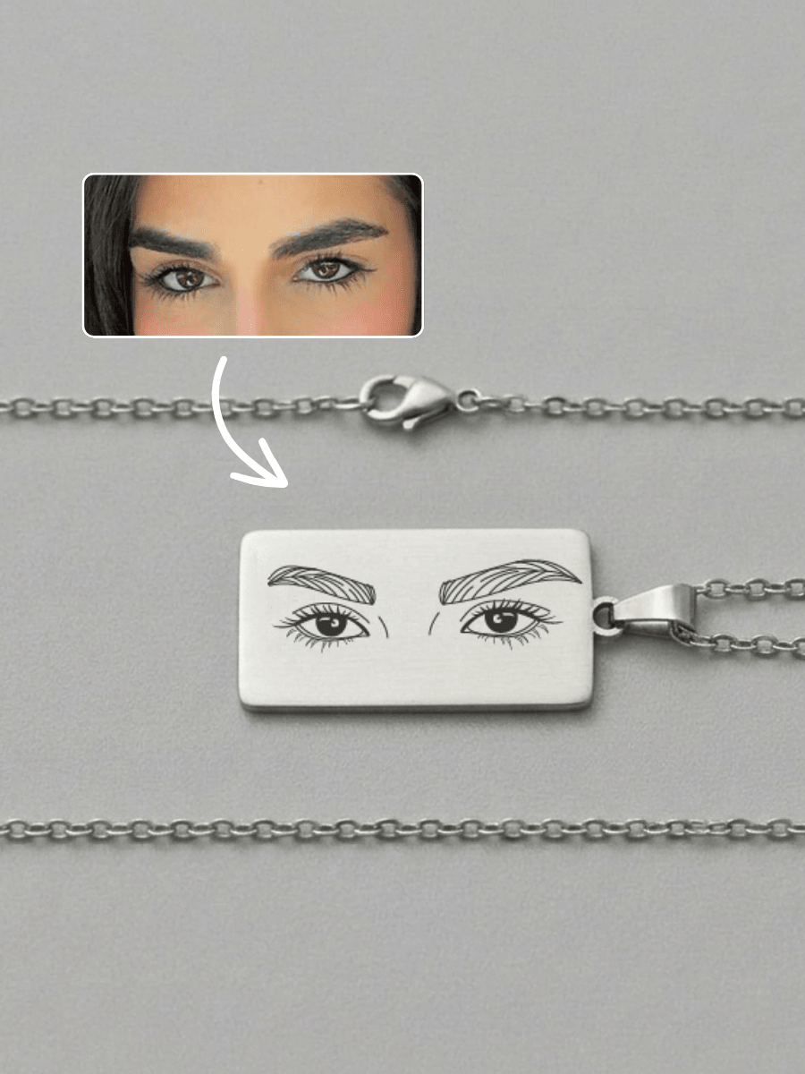 Eye Custom Engraved Photo Tag Necklace