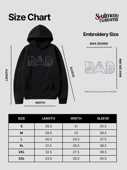 Dad Custom Embroidered Photo Hoodie