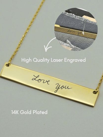 Soulmate Custom Engraved Text Bar Necklace