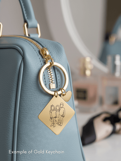 Mom Custom Engraved Photo Keychain