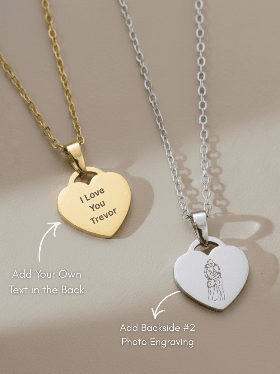 Soulmate Custom Engraved Photo Heart Necklace