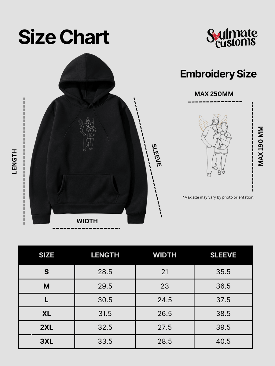 Memorial Custom Embroidered Photo Hoodie