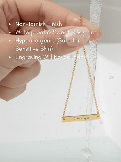 Soulmate Custom Engraved Text Bar Necklace