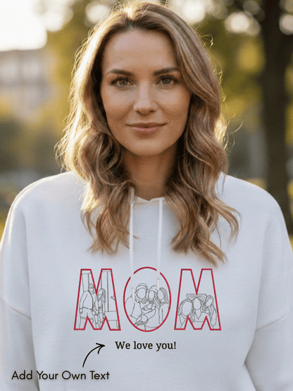 Mom Custom Embroidered Photo Hoodie