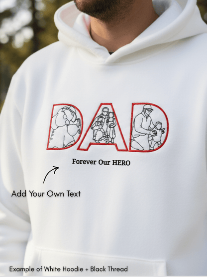 Dad Custom Embroidered Photo Hoodie