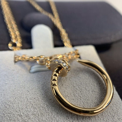 CARTIER JUSTE NECKLACE PINK GOLD DIAMONDS