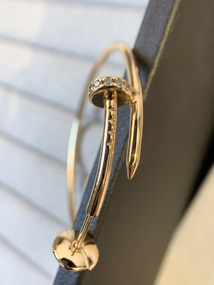 CARTIER JUSTE EARRINGS GOLD DIAMONDS 1.8MM