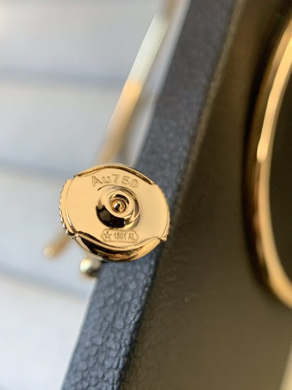 CARTIER JUSTE EARRINGS GOLD DIAMONDS 1.8MM