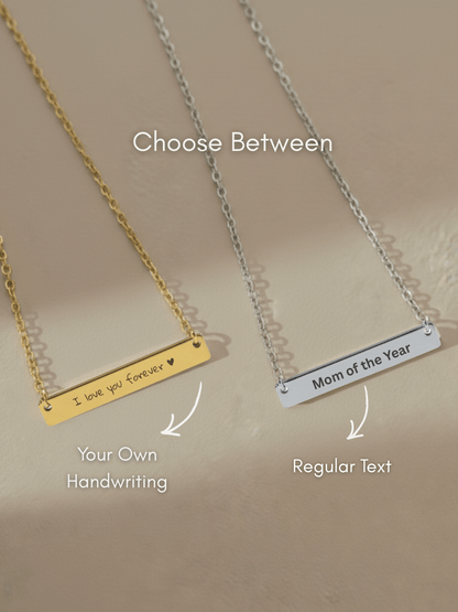 Mom Custom Engraved Text Bar Necklace