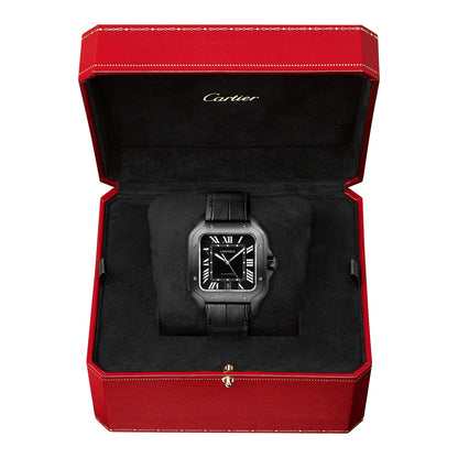 Santos de Cartier Large Model | 40mm, Two-Tone Steel & ADLC, Rubber, Black Dial