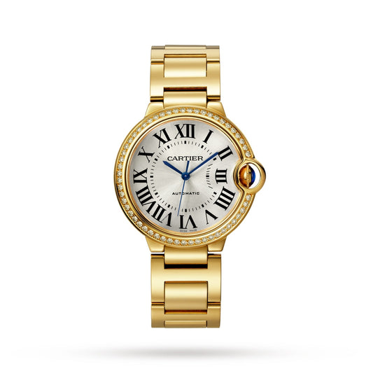 Ballon Bleu de Cartier 33 | 33mm, 18K Yellow Gold, Silver Dial, Yellow Bezel