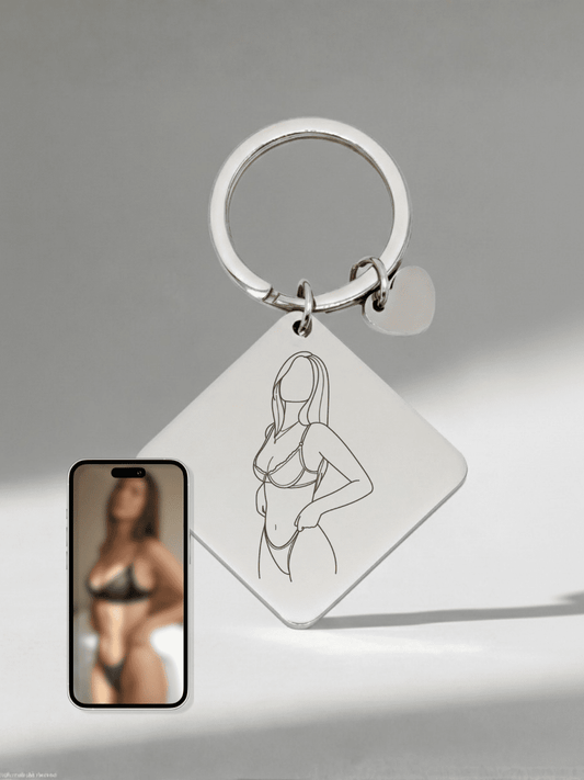 Spicy Custom Engraved Photo Keychain