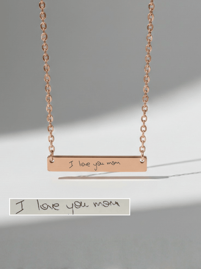 Mom Custom Engraved Text Bar Necklace