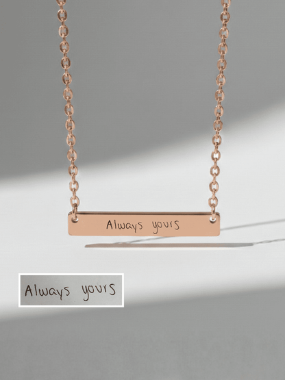 Soulmate Custom Engraved Text Bar Necklace