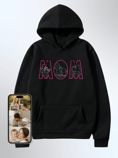 Mom Custom Embroidered Photo Hoodie