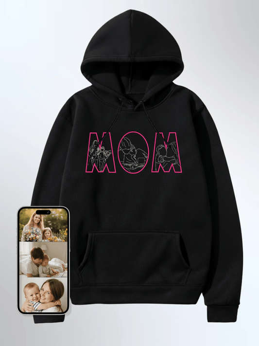 Mom Custom Embroidered Photo Hoodie