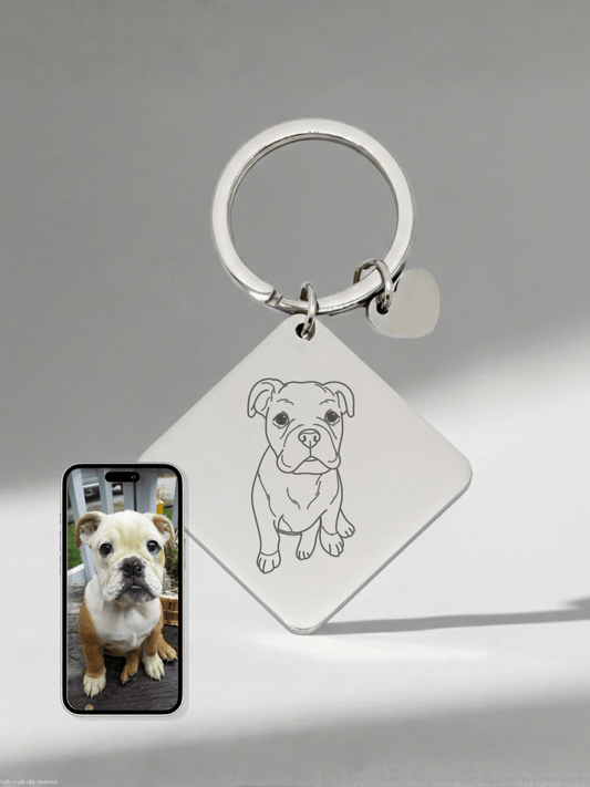 Pet Photo Engraved Keychain