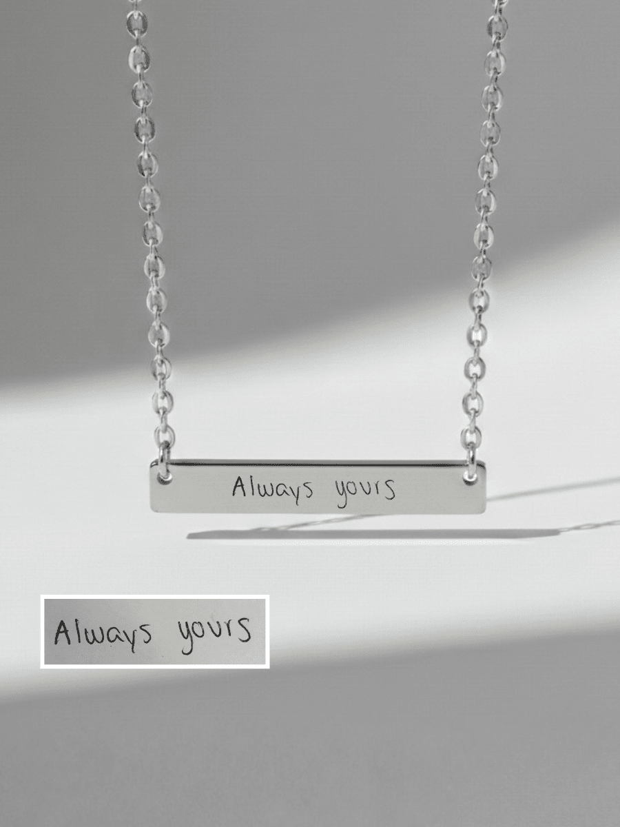 Soulmate Custom Engraved Text Bar Necklace