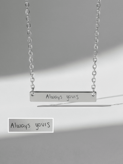 Soulmate Custom Engraved Text Bar Necklace