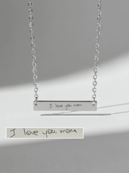 Mom Custom Engraved Text Bar Necklace