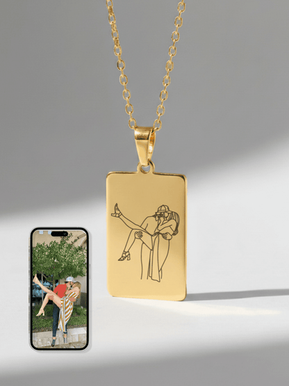 Soulmate Custom Engraved Photo Tag Necklace