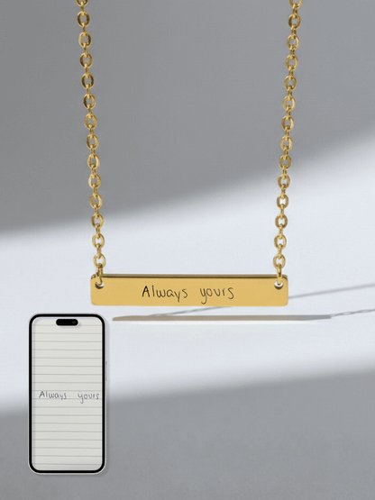 Soulmate Custom Engraved Text Bar Necklace