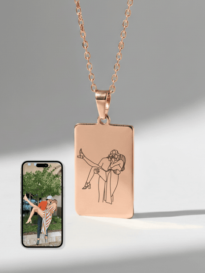 Soulmate Custom Engraved Photo Tag Necklace