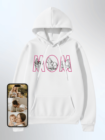 Mom Custom Embroidered Photo Hoodie