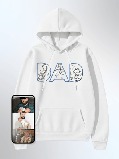 Dad Custom Embroidered Photo Hoodie
