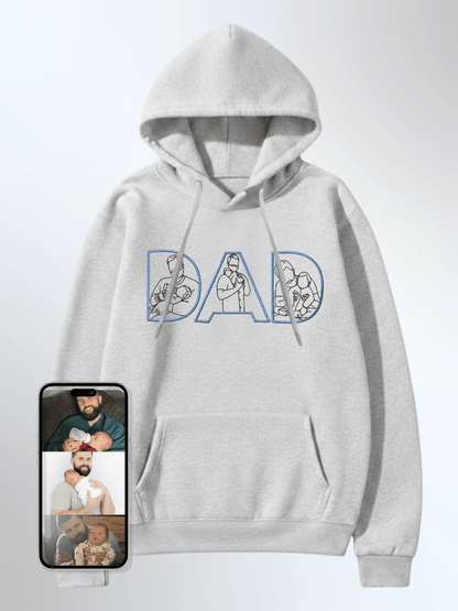 Dad Custom Embroidered Photo Hoodie