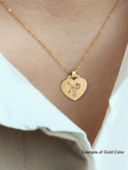 Soulmate Custom Engraved Photo Heart Necklace