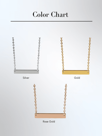 Mom Custom Engraved Text Bar Necklace