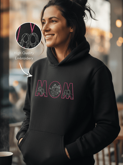Mom Custom Embroidered Photo Hoodie