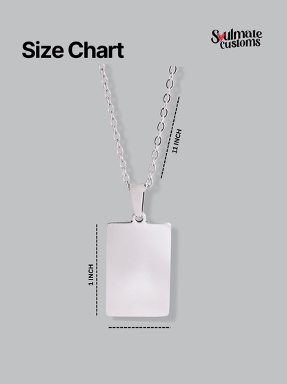 Dad Custom Engraved Photo Tag Necklace
