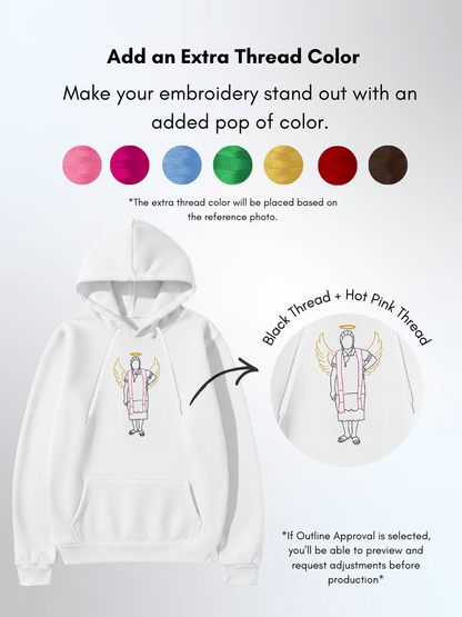 Memorial Custom Embroidered Photo Hoodie