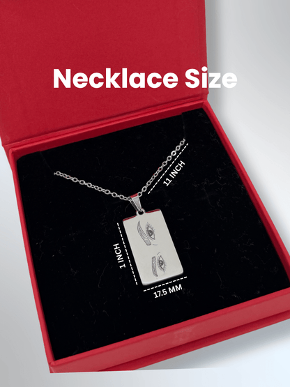 Eye Custom Engraved Photo Tag Necklace