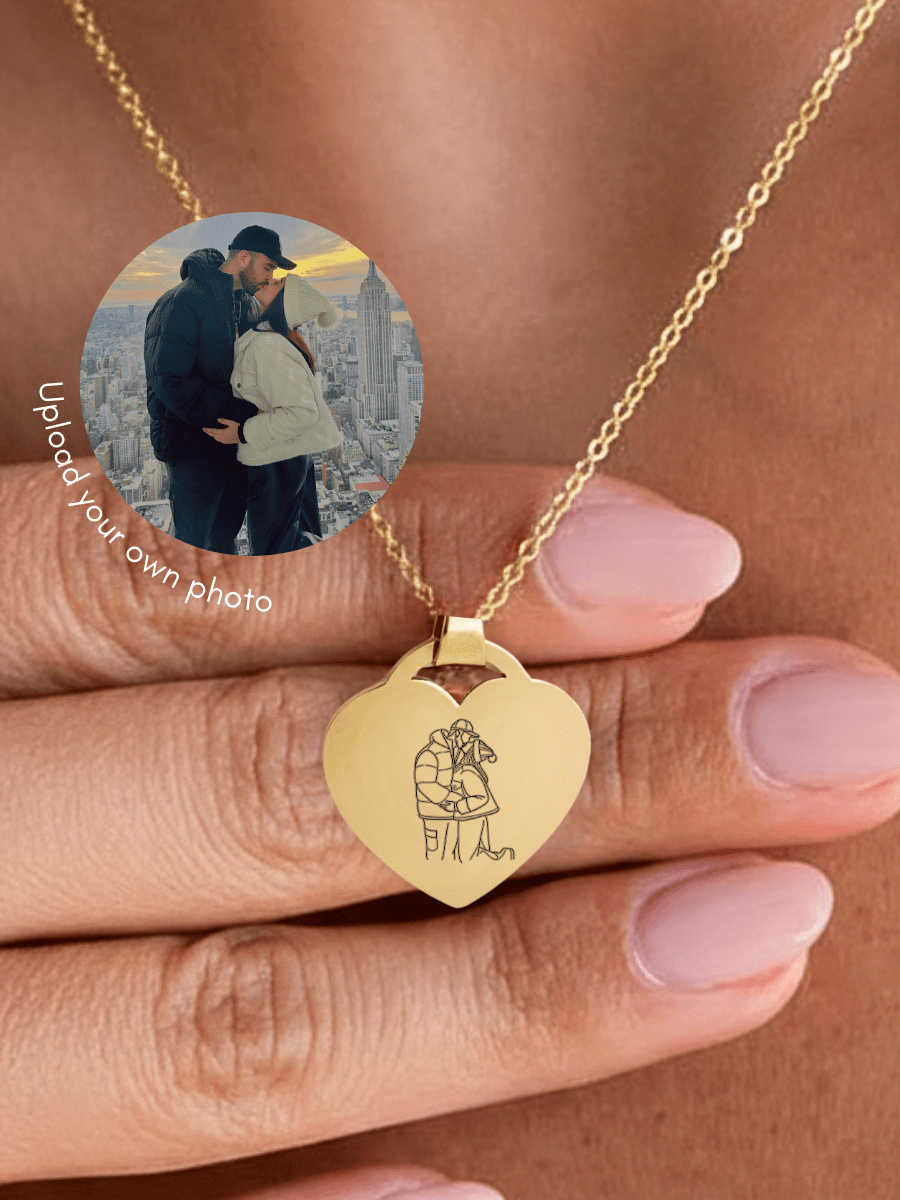 Soulmate Custom Engraved Photo Heart Necklace