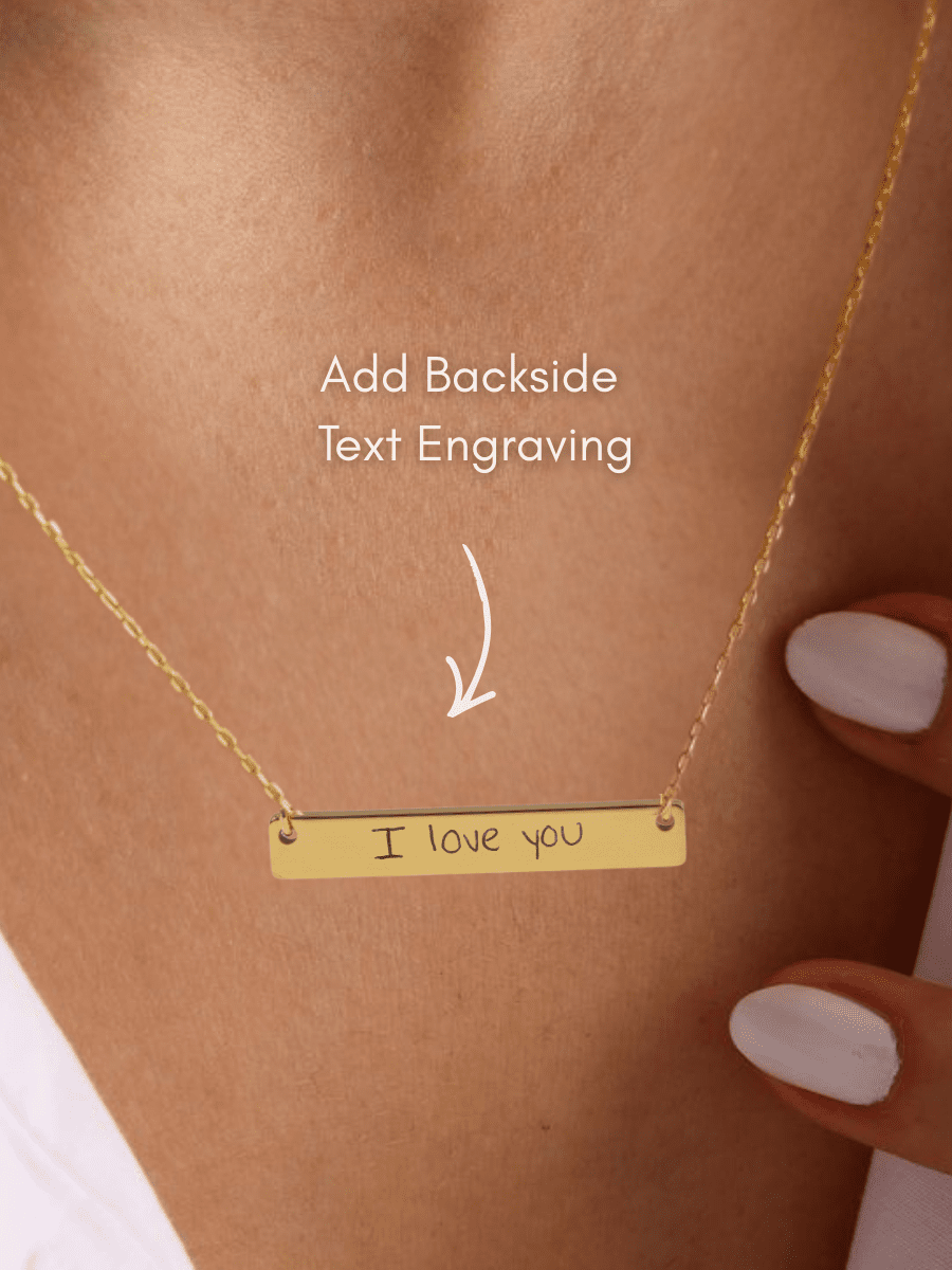 Soulmate Custom Engraved Text Bar Necklace