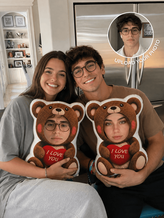 Custom Photo Teddy Bear Pillow