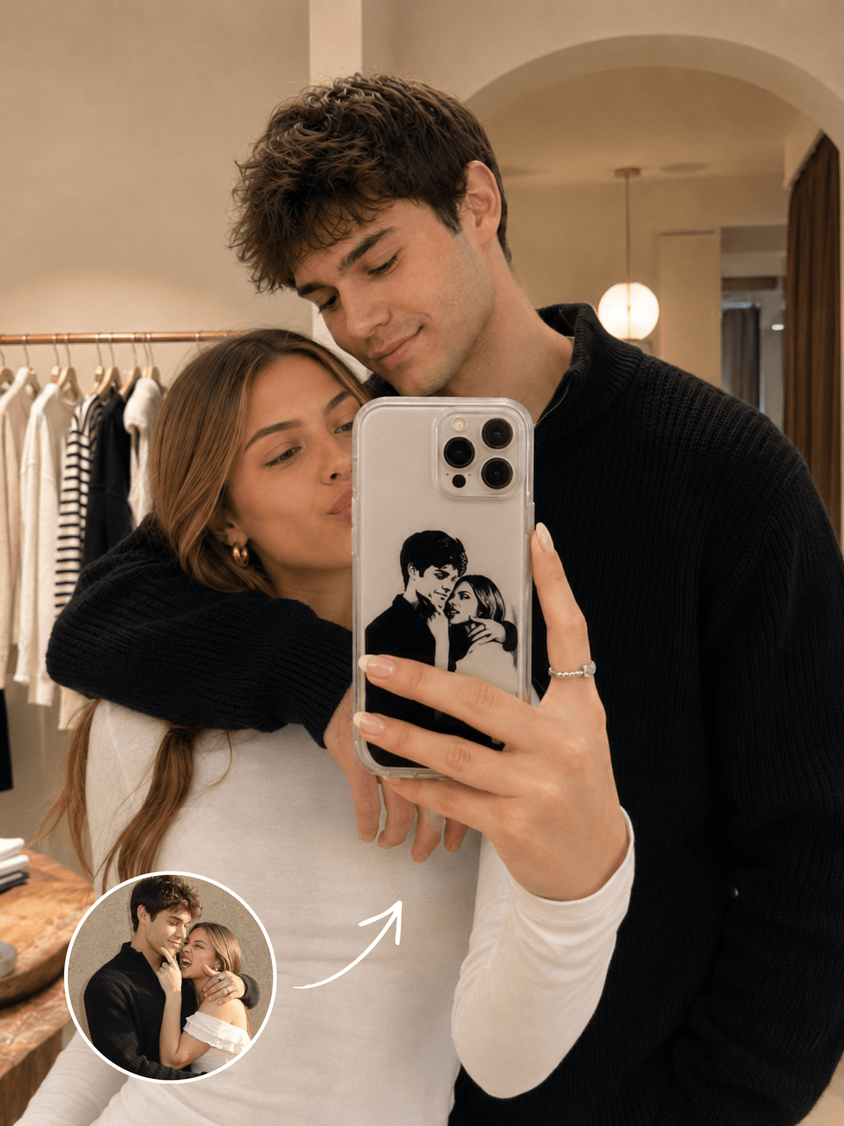 Personalized Couple Silhouette Phone Case